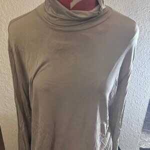 Gray Long Sleeve Fitted Mock Neck Shirt by H&M Size XL